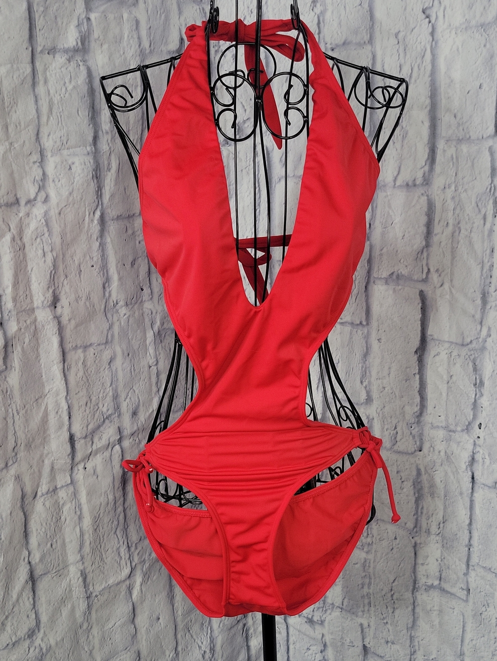 Venus One-Piece Swimsuit Size 8 Halter Plunge Cutout Monokini NWOT